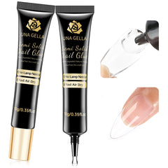 UNA GELLA packaging close-up showing no lamp needed for quick bonding.