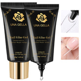 UNA GELLA pegamento de uñas 80 g, adhesión rápida y clara para uñas acrílicas.