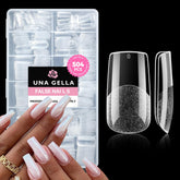 UNA GELLA puntas cuadradas transparentes para extensión de uñas, aspecto natural