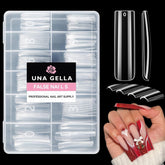 Puntas UNA GELLA cuadradas en caja, aplicación rápida en casa.