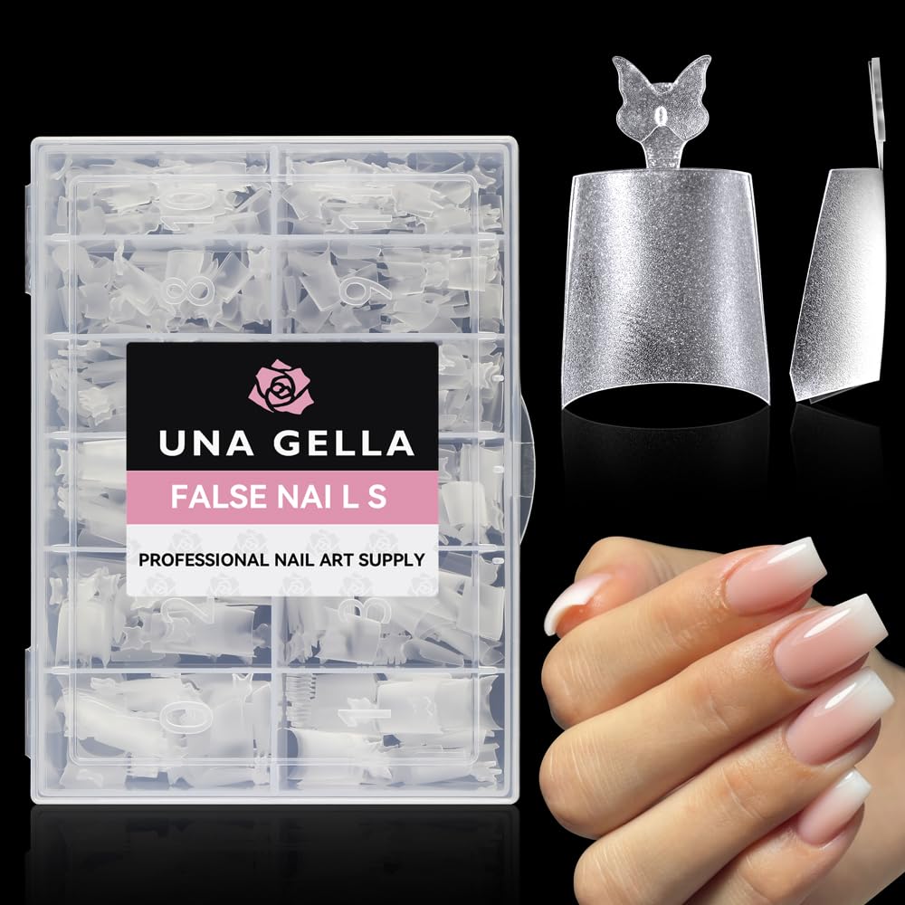 UNA GELLA short coffin nail tips set of 504 pieces for quick manicures