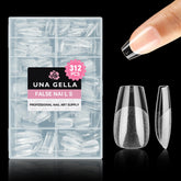 UNA GELLA short coffin tips close-up with inner matte texture for strong adhesion