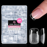 UNA GELLA short-square-squoval tips with crystal-clear outer surface for true color payoff.