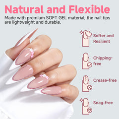 UNA GELLA crease-free tips stay bright through daily activities.