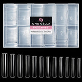 UNA GELLA tips de uñas cuadradas extralargas con cubierta clara para un acabado natural