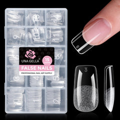 UNA GELLA puntas de uñas cuadradas medianas para ajuste preciso en diferentes lechos.