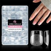 UNA GELLA tips cortos cuadrados 216pcs, empaque visible para manicura casera