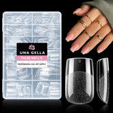 Puntas UNA GELLA cuadradas cortas para manicura en casa.