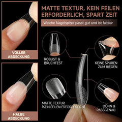 UNA GELLA tips forma ataúd media, compatible con gel, acrílico y polvo de inmersión para casa.