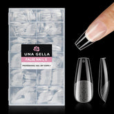 Uñas UNA GELLA en forma ataúd con puntas de gel para extensiones caseras.