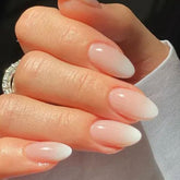 UNA GELLA uñas Short Almond, forma almendra corta con ombre suave para casa