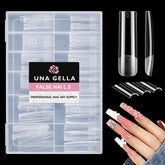 UNA GELLA long square gel nail tips XXL in a 120-piece set for seamless home extensions