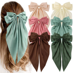 Unbednigt green oversized hair bow clip adds elegant flair to everyday hairstyles.