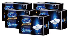 Unicharm Silcot Uruuru Sponge Facial Cotton – five-pack, 40 sheets per pack, gentle makeup removal.