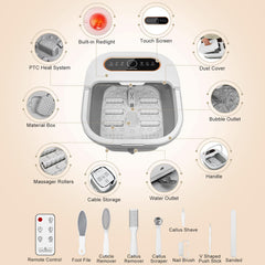 Unifull foot spa heat and temperature control for customized soaks.