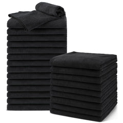 UNIMADE salon towels 24-pack displayed for quick drying in professional use.