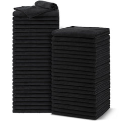UNIMADE salon towels 48-pack, black, 16x29, quick-drying for busy salons.