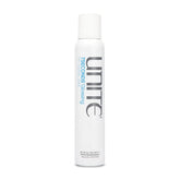 UNITE 7SECONDS Glossing Spray bottle showing weightless shine and anti-humectant protection.
