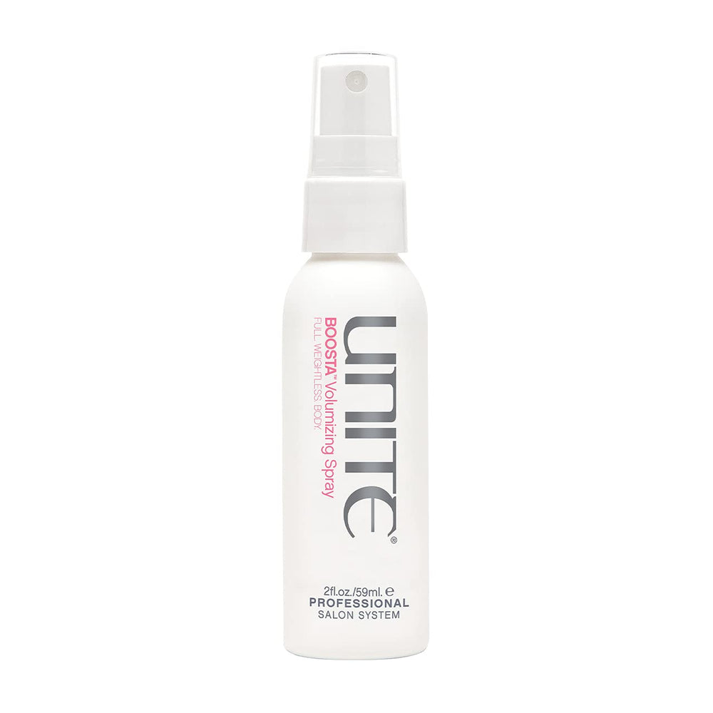 UNITE BOOSTA aerosol voluminizante, botella de viaje para volumen ligero en cabello fino