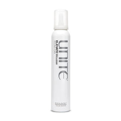 UNITE Elevate Mousse bottle front view showing volume and shine