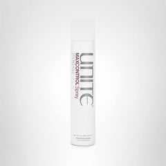 UNITE MAXCONTROL hairspray on model hair in an updo demonstrating workable hold.