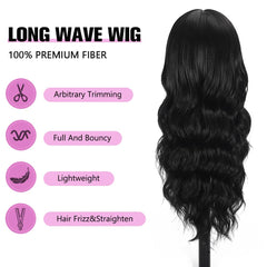 UNNYMGER natural bangs wig 26in for versatile styling and everyday glam.
