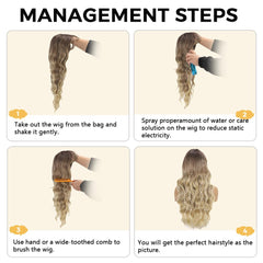 UNNYMGER ombre brown-root wig with natural-looking color blend
