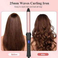 UNOBEY curling iron with tourmaline ceramic coating reduces frizz and adds shine.