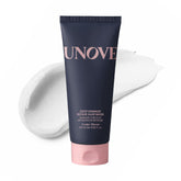 UNOVE Deep Damage Repair Mask bottle closeup showing Keratin-PF benefits for stronger hair