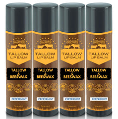 Untamed Organics Pure Tallow Lip Balm envase con menta para labios hidratados