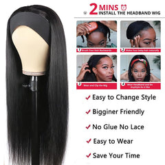 Band detail and secure fit on Unvizossa headband wig.