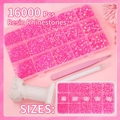 Piedras Uotey resina rosa mezcla de tallas 2–6 mm para decoraciones versátiles