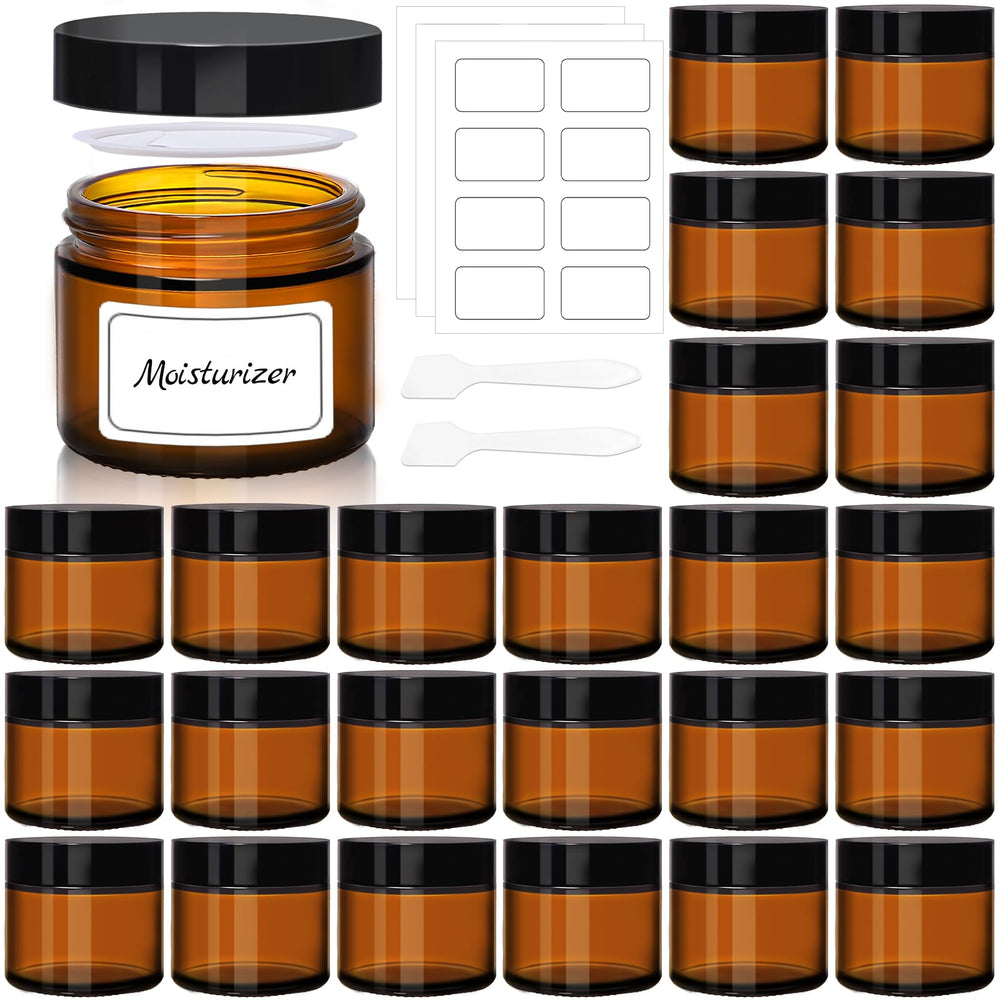 UPBUD amber 2oz glass jar with lid for secure travel storage
