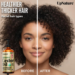 UpNature Castor Oil on skin for hydrating daily care.