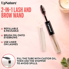 Aceite de ricino orgánico en UpNature Lash Serum de textura suave y nutritiva