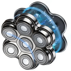 UPTARD magnetic head shaver replacement heads with seven double rings for precise grooming