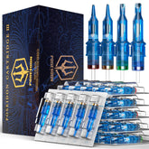 Poseidon V3 de UPTATSUPPLY, cartuchos-aguja 50 piezas en tamaños mixtos para trazos variados.