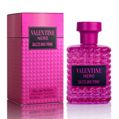 URBAN COLLECTION Valentine Nero Dazzling Pink bottle, elegant amber floral fragrance ready for daily wear