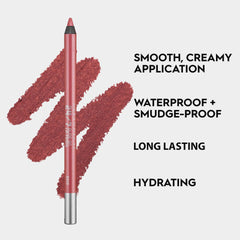 Urban Decay Rush swatch pink mauve soft pearl helps prime lips for longer wear