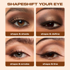 Urban Decay Naked Shaped Palette swatches reveal cream, matte, shimmer, and glimmer toppers