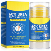 Urea60 stick application shows smooth glide for targeted cracked heel relief.