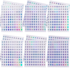 urgino pegatinas numeros 1-600 brillo holográfico para palitos de muestra