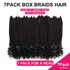 URNice Goddess Box Braids 18in pre-looped for quick crochet installation
