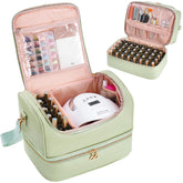 Uross Nail Polish Organizer Bag front view showing durable exterior for on-the-go storage
