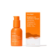 Ursa Major Brighten Up Serum bottle closeup highlighting premium packaging and branding