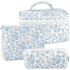 URSKYTOUS quilted makeup bag set large interior ideal for full cosmetics kit