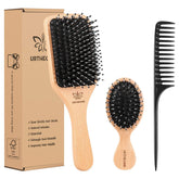 URTHEONE boar bristle paddle brush detangles hair and adds natural shine.
