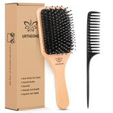 URTHEONE boar bristle hair brush with dense bristles for smoothing and shine.
