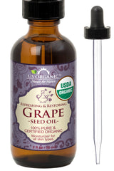 US Organic Grape Seed Oil in amber glass bottle preserves freshness and nutrients.