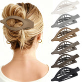 USDNICE matte black oval flat hair clip for secure hold